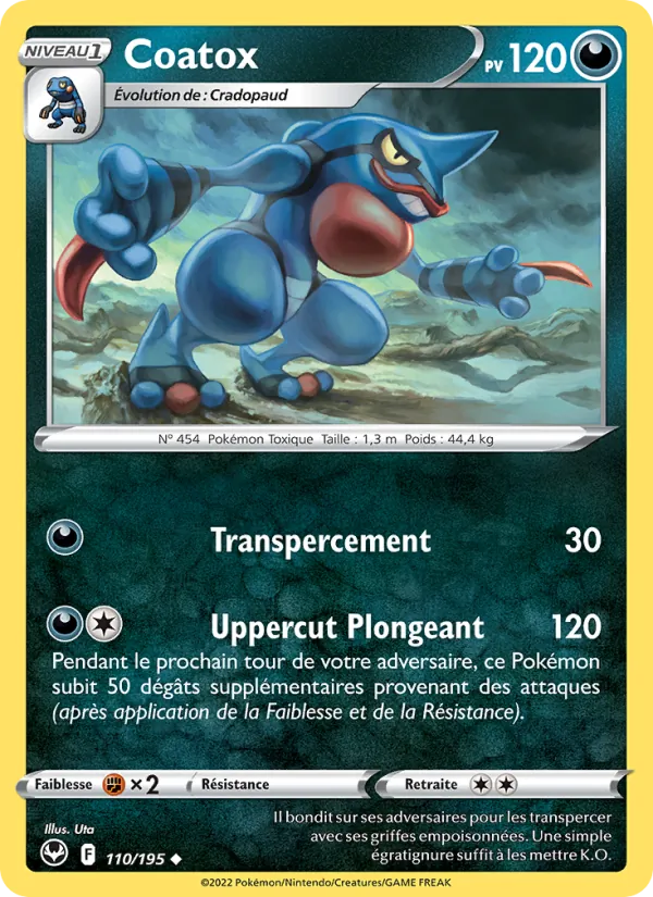 Carte Pokémon Coatox de l'extension Tempête Argentée