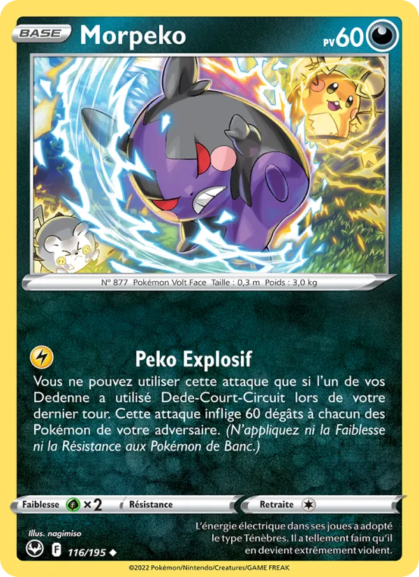 Carte Pokémon Morpeko de l'extension Tempête Argentée