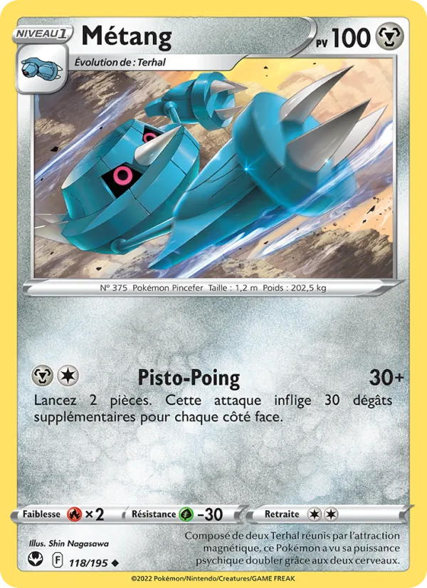 Carte Pokémon Métang de l'extension Tempête Argentée