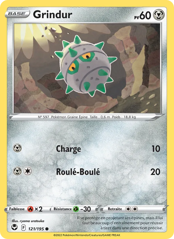Carte Pokémon Grindur de l'extension Tempête Argentée