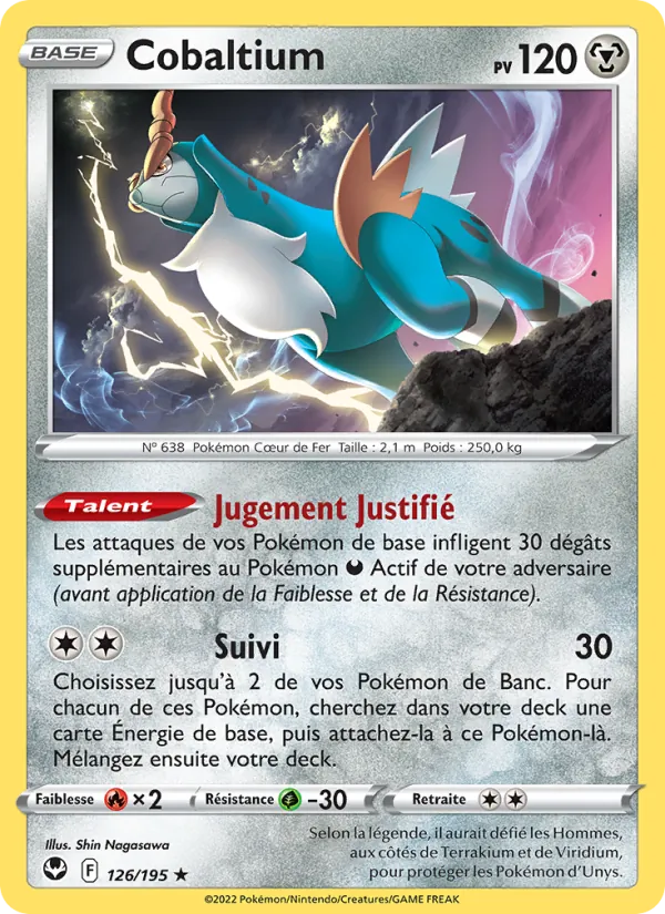 Carte Pokémon Cobaltium de l'extension Tempête Argentée