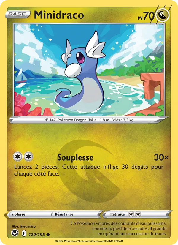 Carte Pokémon Minidraco de l'extension Tempête Argentée