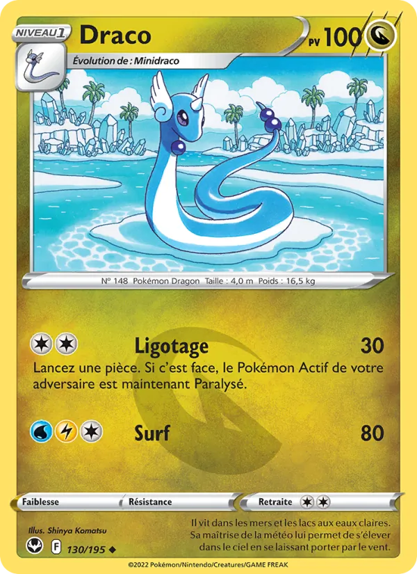 Carte Pokémon Draco de l'extension Tempête Argentée