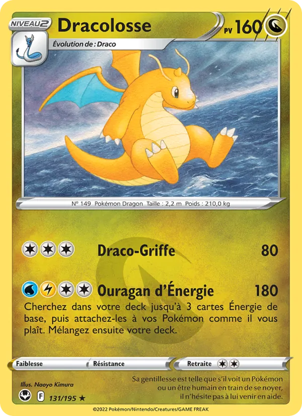 Carte Pokémon Dracolosse de l'extension Tempête Argentée
