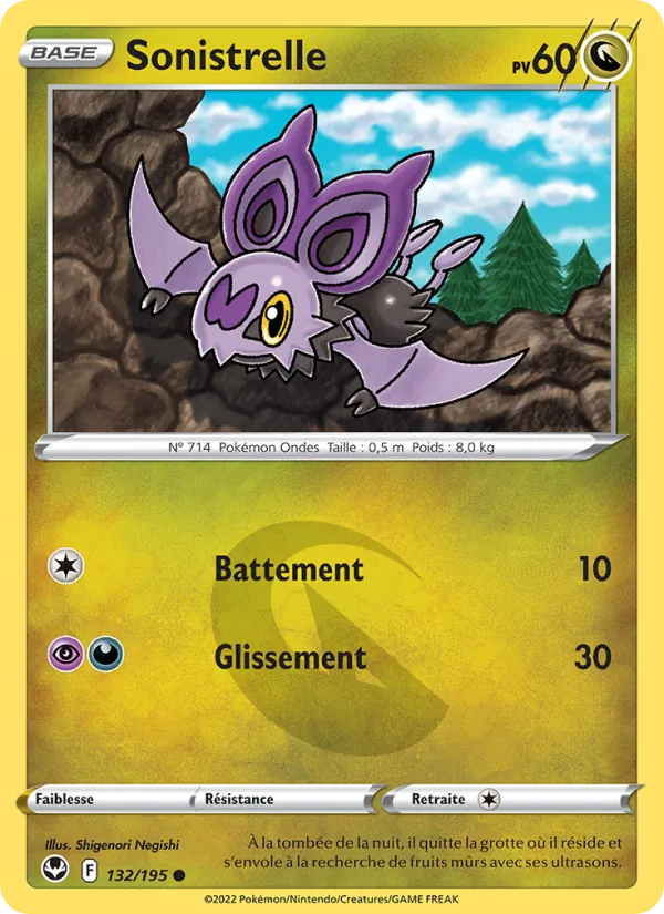 Carte Pokémon Sonistrelle de l'extension Tempête Argentée