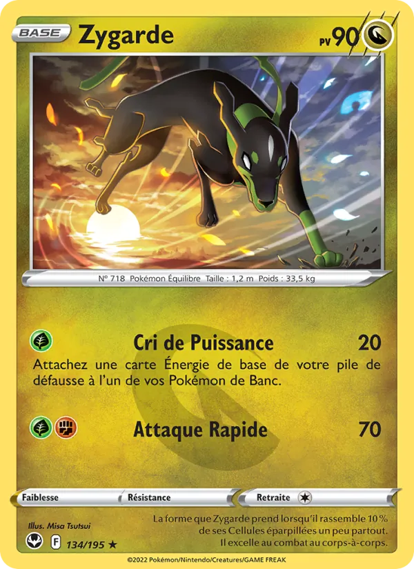 Carte Pokémon Zygarde de l'extension Tempête Argentée