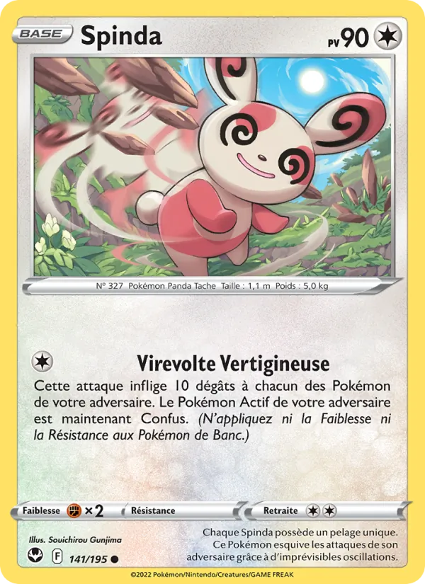 Carte Pokémon Spinda de l'extension Tempête Argentée