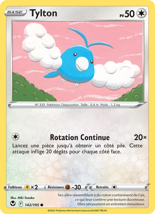 Carte Pokémon Tylton de l'extension Tempête Argentée