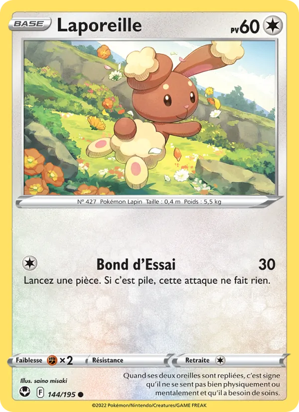 Carte Pokémon Laporeille de l'extension Tempête Argentée