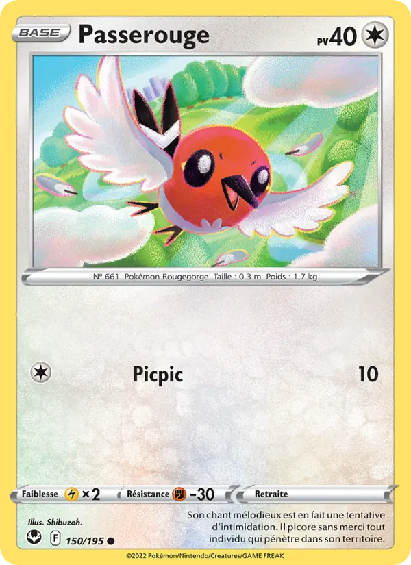 Carte Pokémon Passerouge de l'extension Tempête Argentée