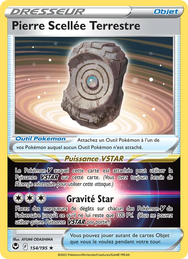 Carte Pokémon Pierre Scellée Terrestre de l'extension Tempête Argentée
