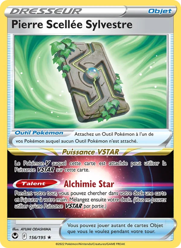 Carte Pokémon Pierre Scellée Sylvestre de l'extension Tempête Argentée