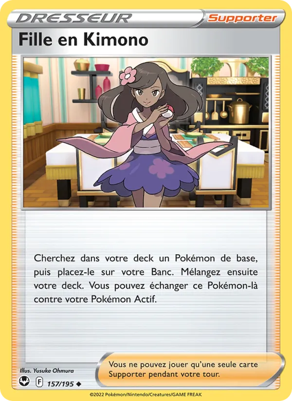 Carte Pokémon Fille en Kimono de l'extension Tempête Argentée