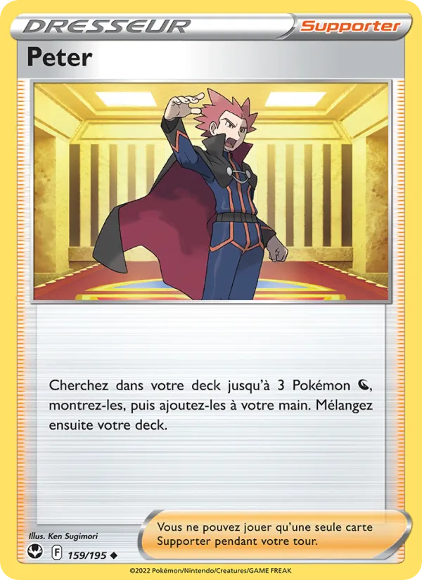 Carte Pokémon Peter de l'extension Tempête Argentée