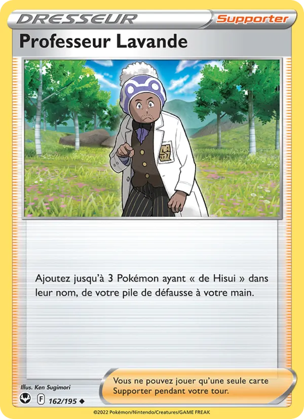 Carte Pokémon Professeur Lavande de l'extension Tempête Argentée