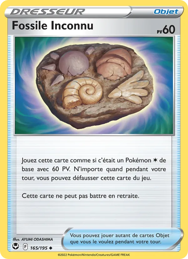 Carte Pokémon Fossile Inconnu de l'extension Tempête Argentée