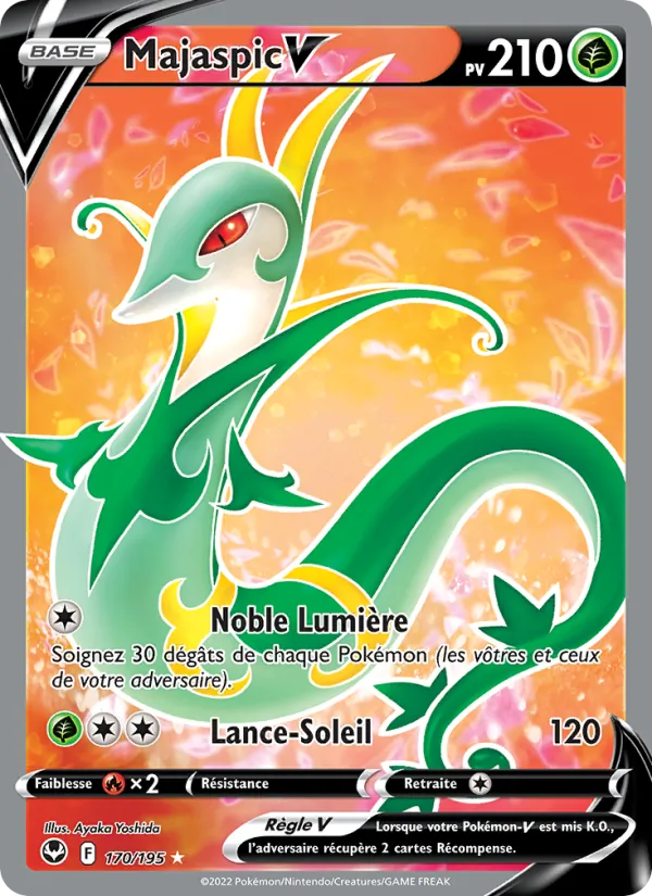 Carte Pokémon Majaspic V de l'extension Tempête Argentée