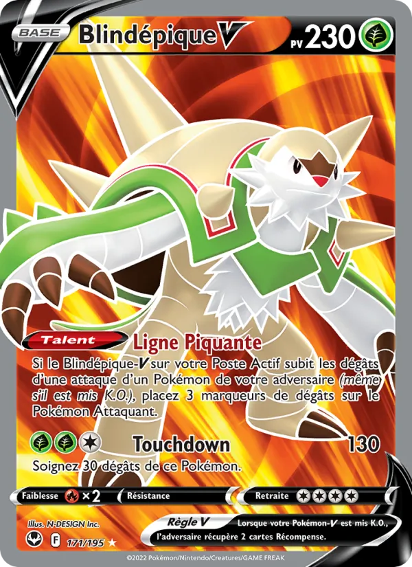 Carte Pokémon Blindépique V de l'extension Tempête Argentée