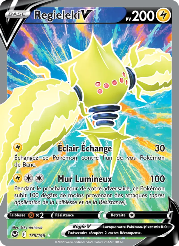 Carte Pokémon Regieleki V de l'extension Tempête Argentée