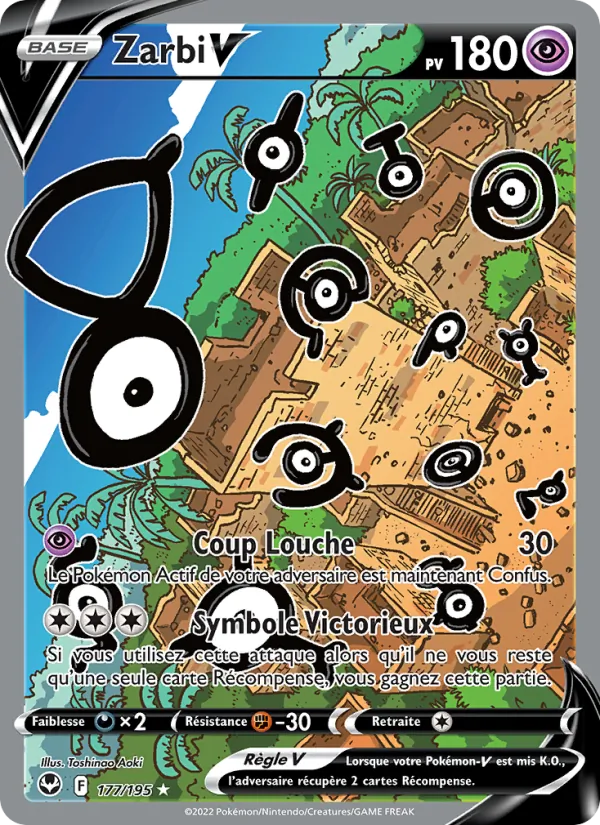 Carte Pokémon Zarbi V de l'extension Tempête Argentée