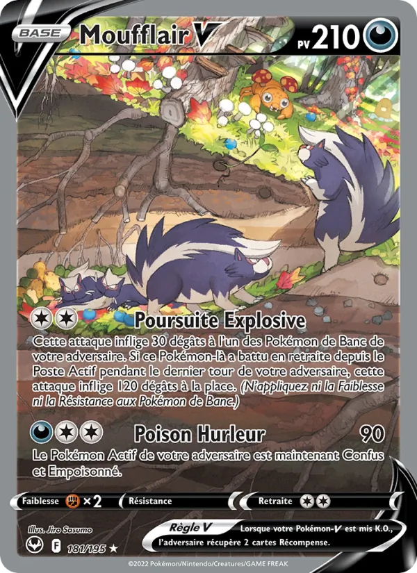 Carte Pokémon Moufflair V de l'extension Tempête Argentée