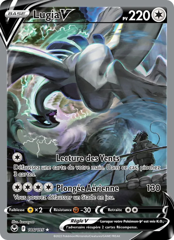 Carte Pokémon Lugia V de l'extension Tempête Argentée