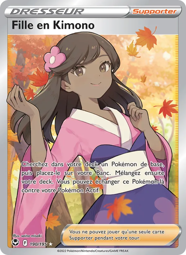 Carte Pokémon Fille en Kimono de l'extension Tempête Argentée
