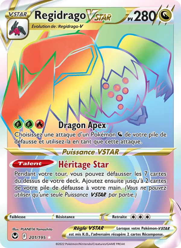 Carte Pokémon Regidrago VSTAR de l'extension Tempête Argentée