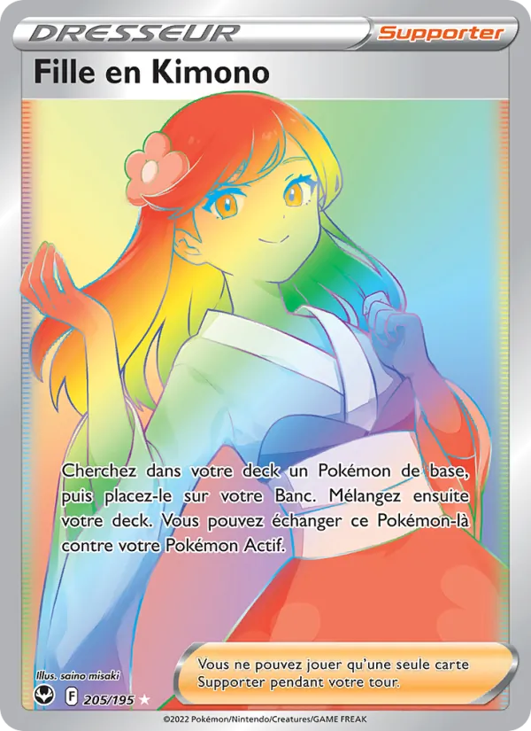 Carte Pokémon Fille en Kimono de l'extension Tempête Argentée