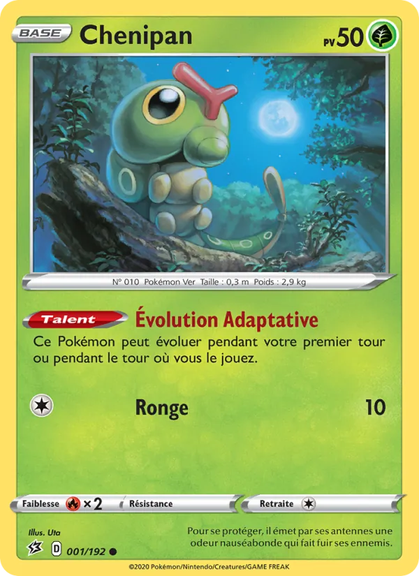 Carte Pokémon Chenipan de l'extension Clash des Rebelles