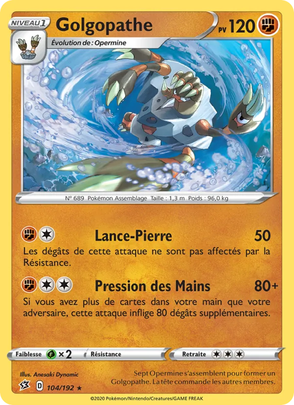 Carte Pokémon Golgopathe de l'extension Clash des Rebelles