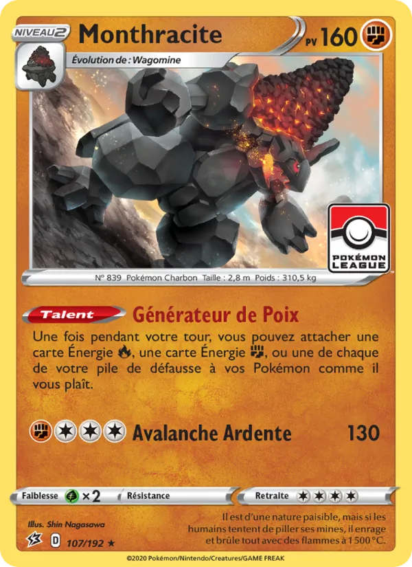 Carte Pokémon Monthracite de l'extension Clash des Rebelles