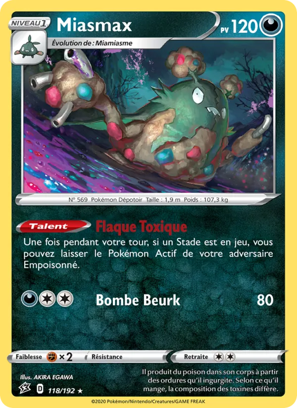 Carte Pokémon Miasmax de l'extension Clash des Rebelles