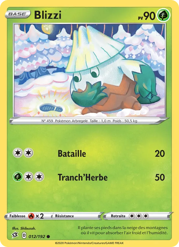 Carte Pokémon Blizzi de l'extension Clash des Rebelles