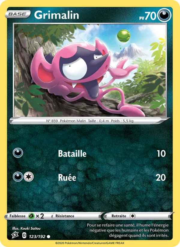 Carte Pokémon Grimalin de l'extension Clash des Rebelles