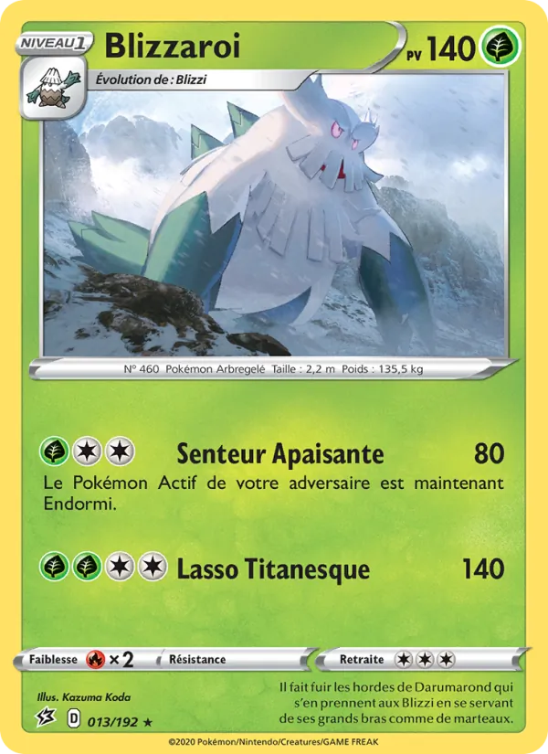 Carte Pokémon Blizzaroi de l'extension Clash des Rebelles