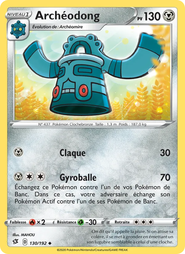 Carte Pokémon Archéodong de l'extension Clash des Rebelles