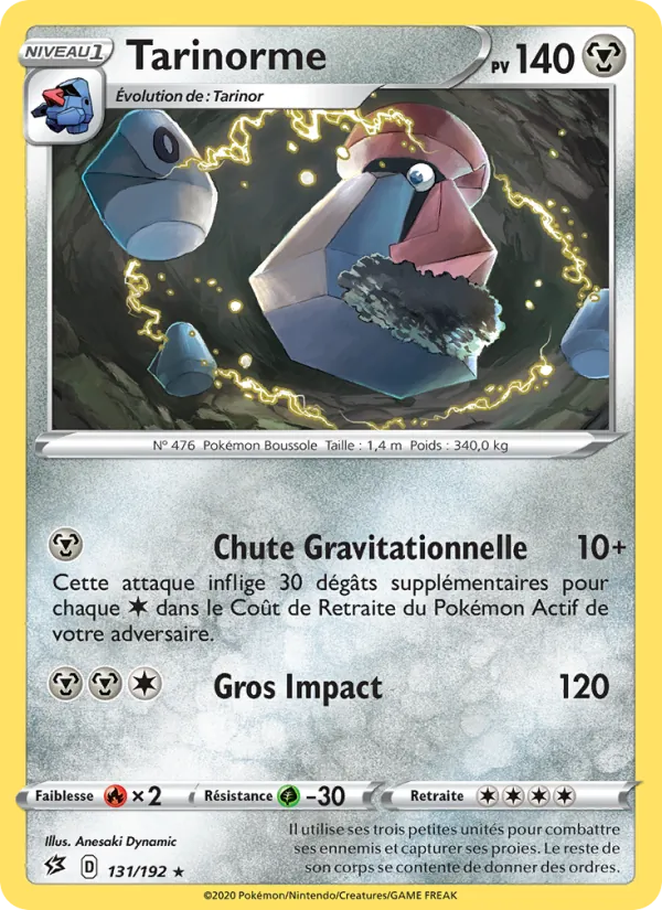 Carte Pokémon Tarinorme de l'extension Clash des Rebelles