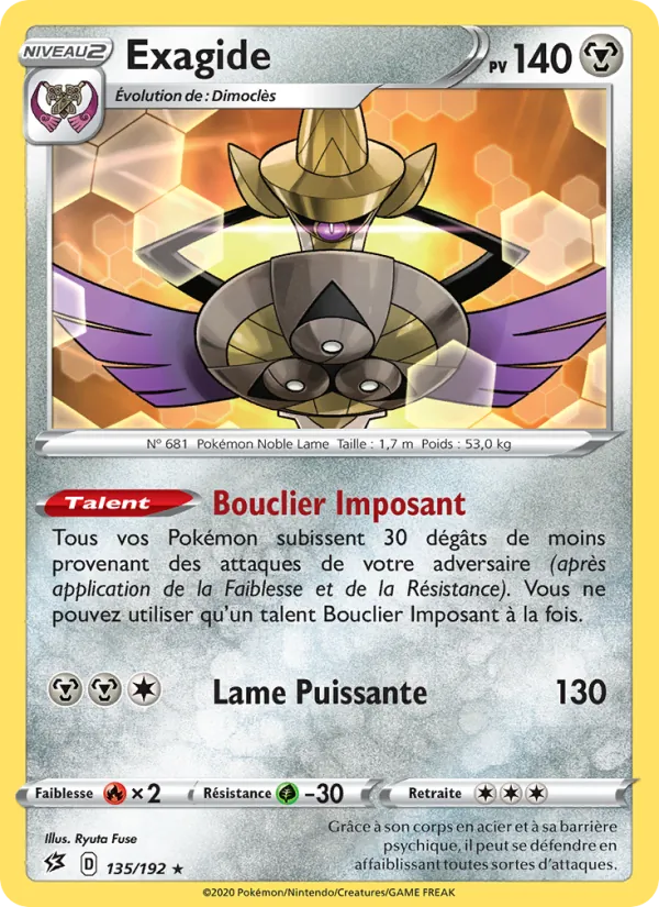 Carte Pokémon Exagide de l'extension Clash des Rebelles