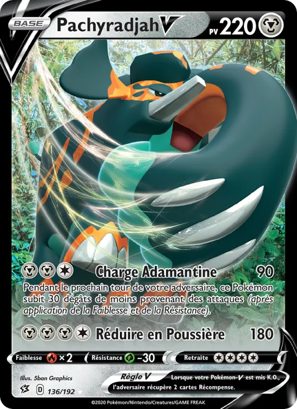 Carte Pokémon Pachyradjah V de l'extension Clash des Rebelles