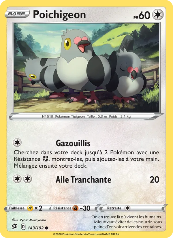Carte Pokémon Poichigeon de l'extension Clash des Rebelles