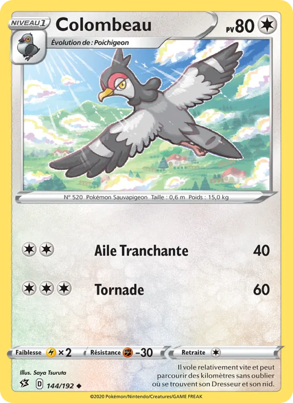 Carte Pokémon Colombeau de l'extension Clash des Rebelles