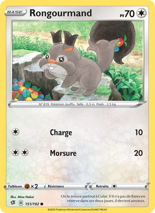 Carte Pokémon Rongourmand de l'extension Clash des Rebelles