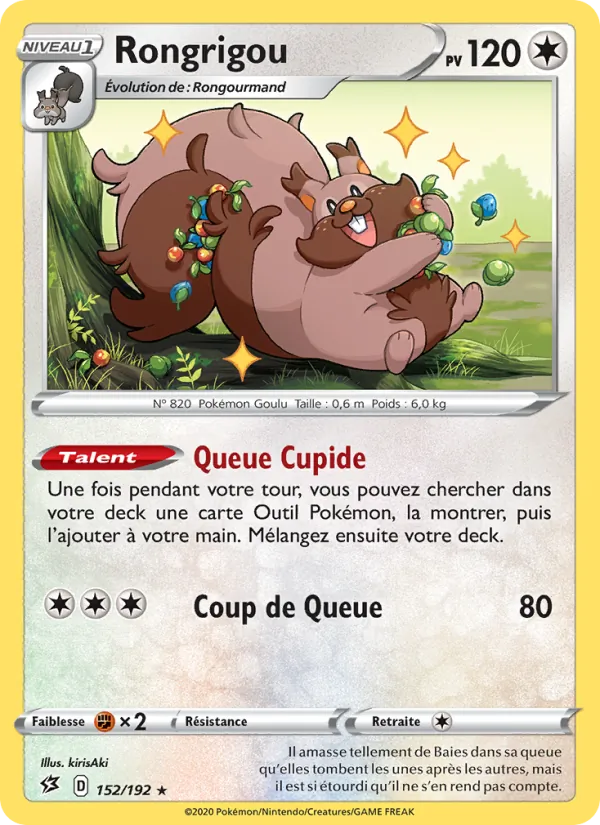 Carte Pokémon Rongrigou de l'extension Clash des Rebelles