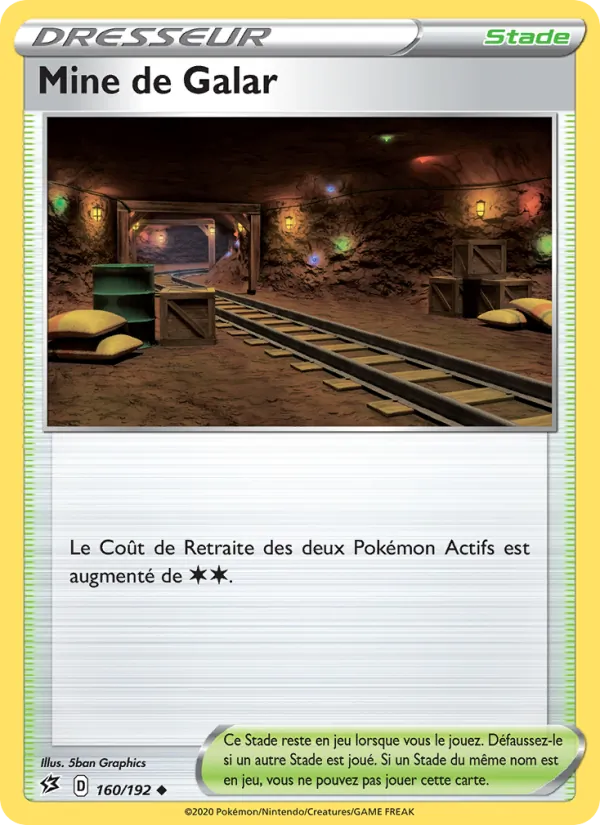 Carte Pokémon Mine de Galar de l'extension Clash des Rebelles
