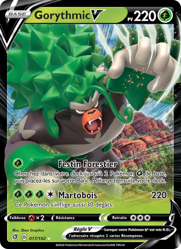 Carte Pokémon Gorythmic V de l'extension Clash des Rebelles