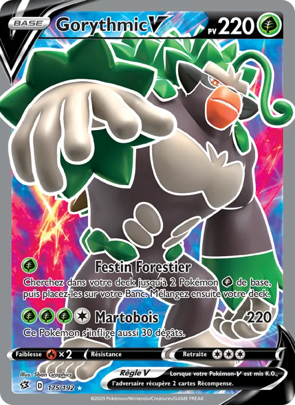 Carte Pokémon Gorythmic V de l'extension Clash des Rebelles