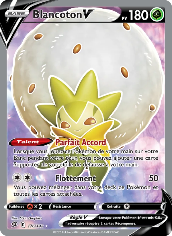 Carte Pokémon Blancoton V de l'extension Clash des Rebelles