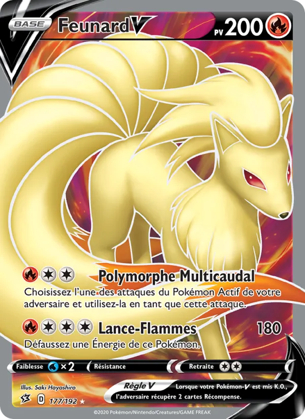 Carte Pokémon Feunard V de l'extension Clash des Rebelles