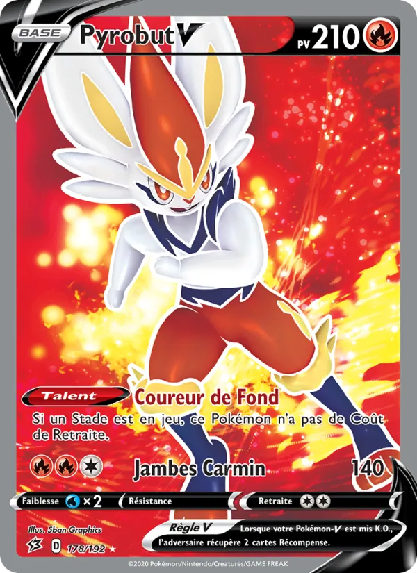 Carte Pokémon Pyrobut V de l'extension Clash des Rebelles